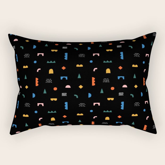 Colorful abstract geometric shape art pattern Rectangular Pillow Gallery Image 2