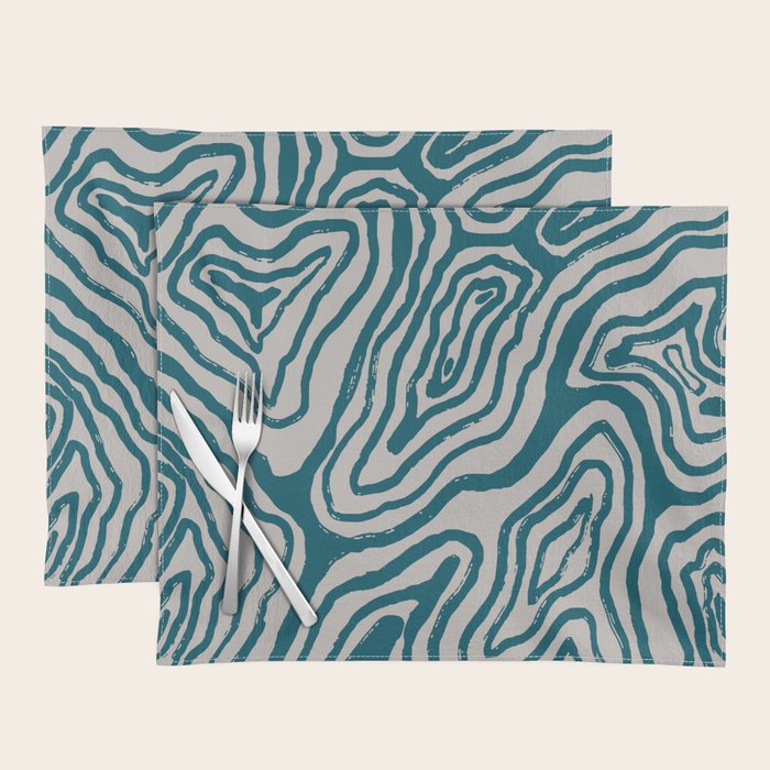Aquamarine Brush Rivers Placemat Gallery Image 1