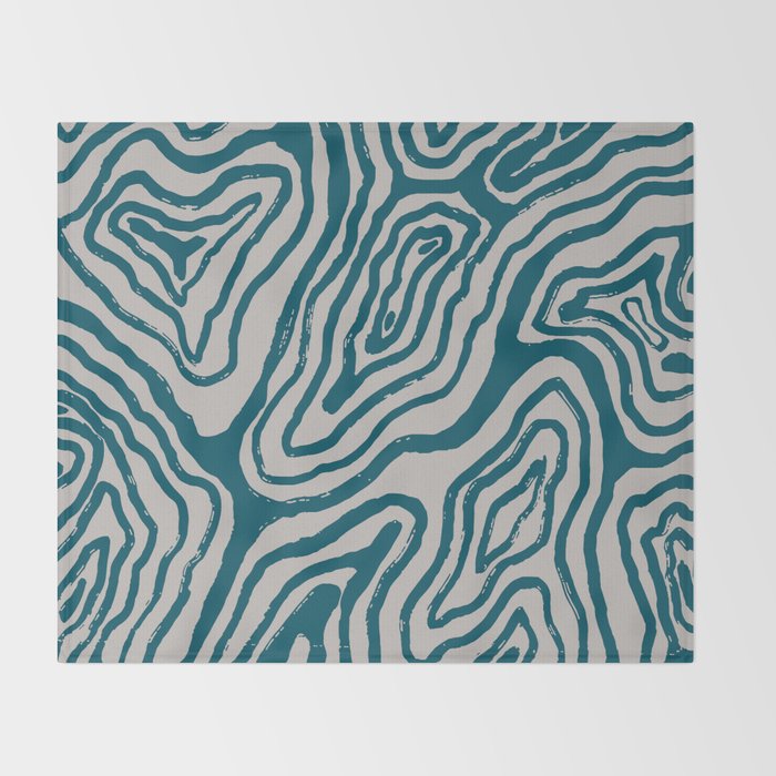 Aquamarine Brush Rivers Throw Blanket Gallery Image 2