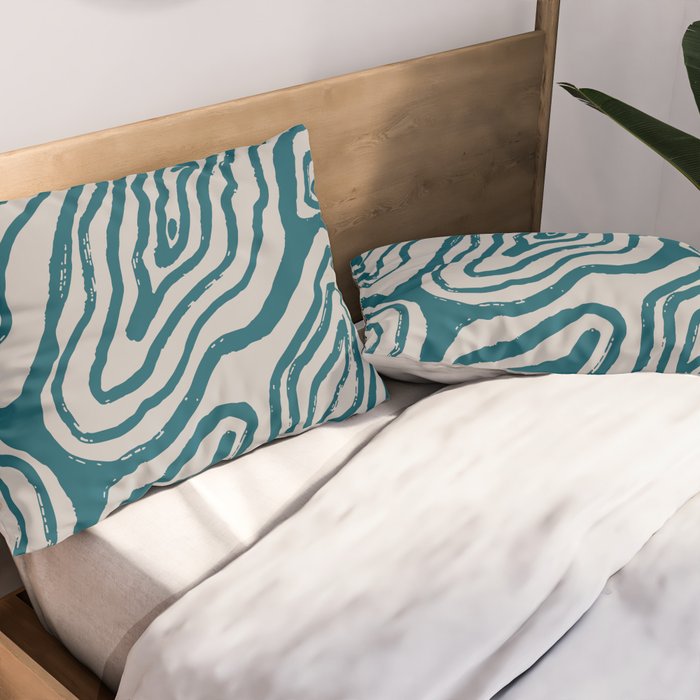 Aquamarine Brush Rivers Pillow Sham Gallery Image 2