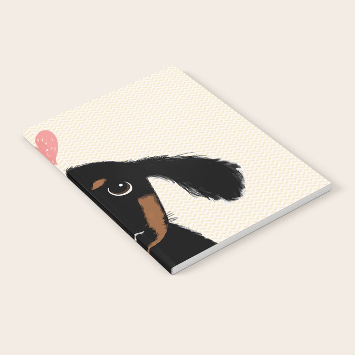 Dachshund Love | Cute Longhaired Black and Tan Wiener Dog Notebook Gallery Image 2