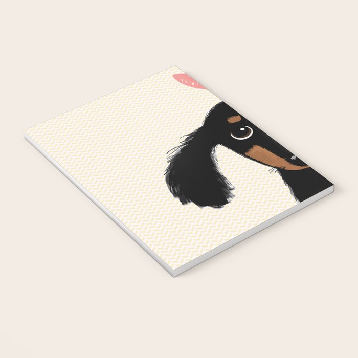 Dachshund Love | Cute Longhaired Black and Tan Wiener Dog Notebook Gallery Image 3