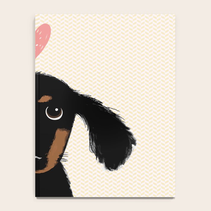 Dachshund Love | Cute Longhaired Black and Tan Wiener Dog Notebook Gallery Image 4
