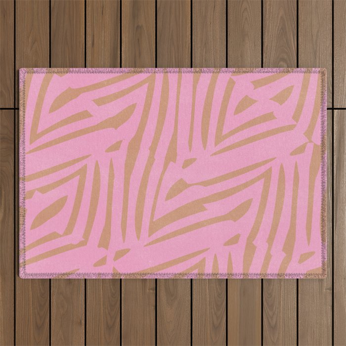 tiki pink Outdoor Rug Gallery Image 1