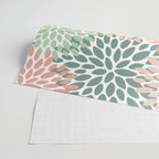 Festive, Abstract Floral Prints, Coral and Green Wrapping Paper Gallery Image 2