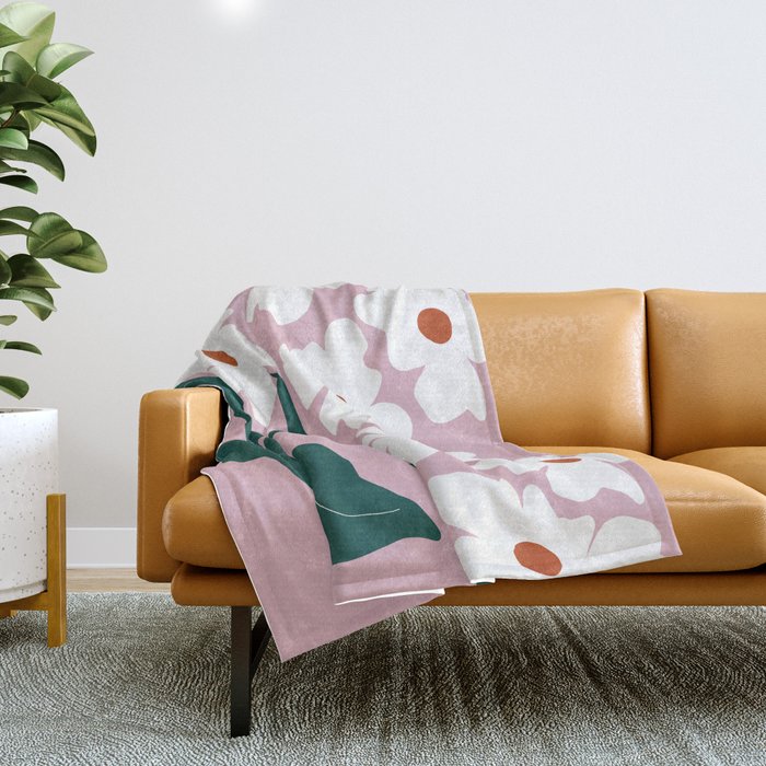 Blooming flora Throw Blanket Gallery Image 1
