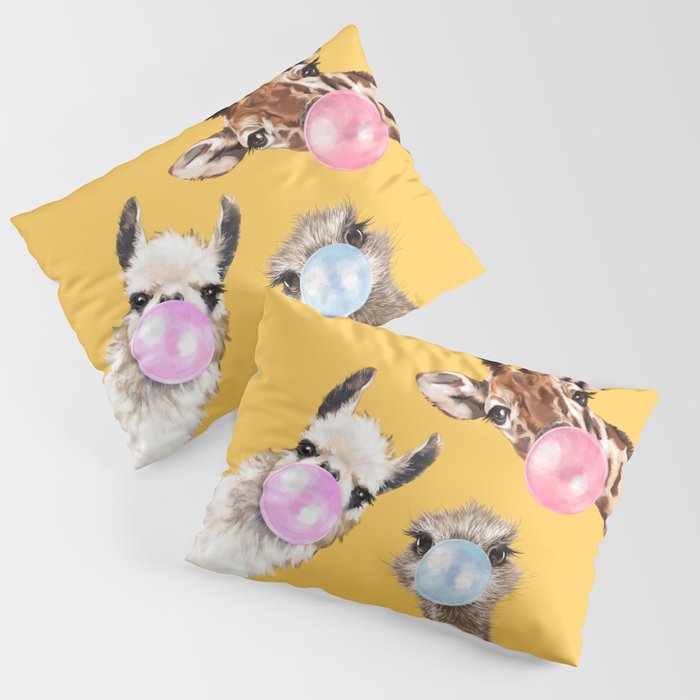 Bubble Gum Gang in Yellow Pillow Sham Gallery Image 3