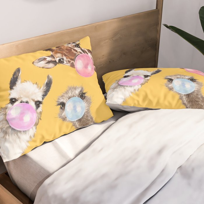 Bubble Gum Gang in Yellow Pillow Sham Gallery Image 2