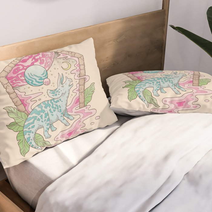 Aeon Archway: Triceratops | Dinosaur Sci-Fi Space Art Pillow Sham Gallery Image 2