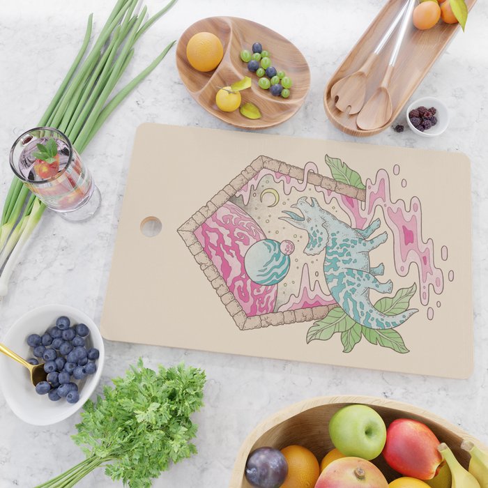 Aeon Archway: Triceratops | Dinosaur Sci-Fi Space Art Cutting Board Gallery Image 2