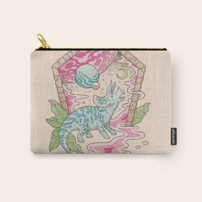 Aeon Archway: Triceratops | Dinosaur Sci-Fi Space Art Carry All Pouch Gallery Image 1