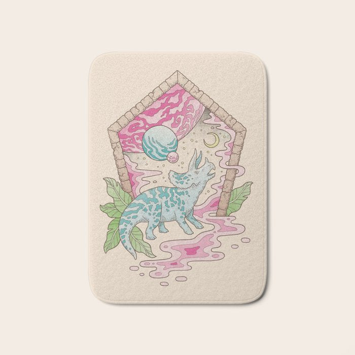 Aeon Archway: Triceratops | Dinosaur Sci-Fi Space Art Bath Mat Gallery Image 1