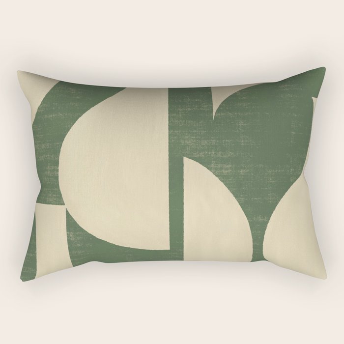 Abstract vase collage - deep green Rectangular Pillow Gallery Image 2