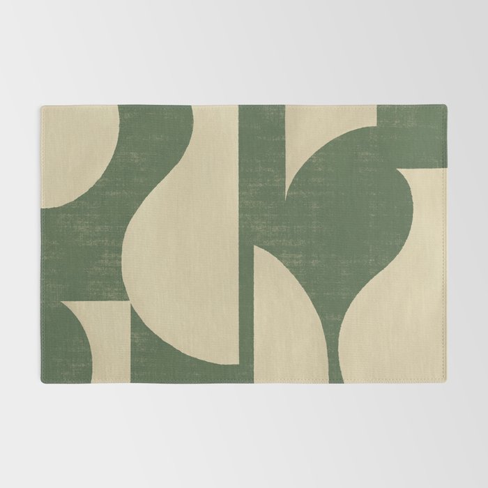 Abstract vase collage - deep green Rug Gallery Image 2