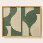 Abstract vase collage - deep green Serving Tray Gallery Image 1