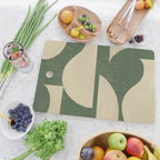 Abstract vase collage - deep green Cutting Board Gallery Image 2