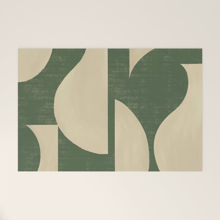 Abstract vase collage - deep green Welcome Mat Gallery Image 1