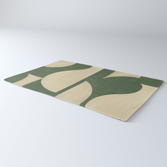 Abstract vase collage - deep green Rug Gallery Image 3