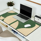 Abstract vase collage - deep green Desk Mat Gallery Image 2