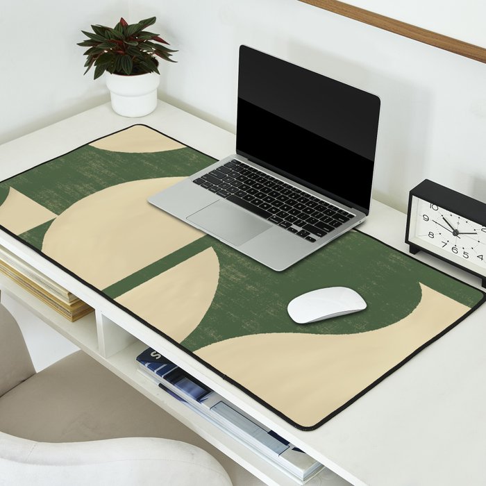Abstract vase collage - deep green Desk Mat Gallery Image 2