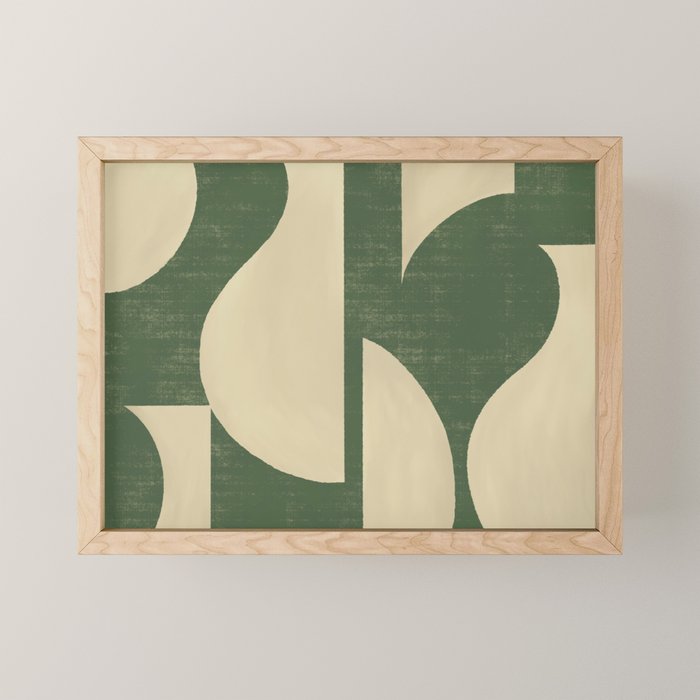 Abstract vase collage - deep green Mini Art Print Gallery Image 1