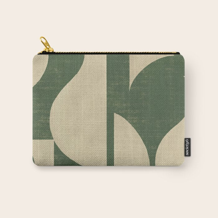 Abstract vase collage - deep green Carry All Pouch Gallery Image 1