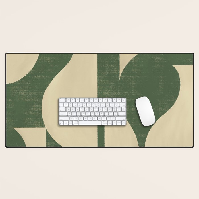 Abstract vase collage - deep green Desk Mat Gallery Image 1