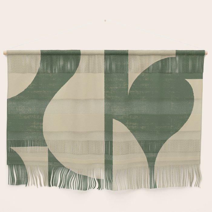 Abstract vase collage - deep green Wall Hanging Gallery Image 1
