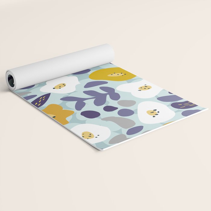 cooldown: blueshade floral pattern Yoga Mat Gallery Image 2