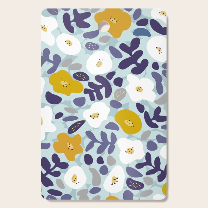 cooldown: blueshade floral pattern Cutting Board Gallery Image 1