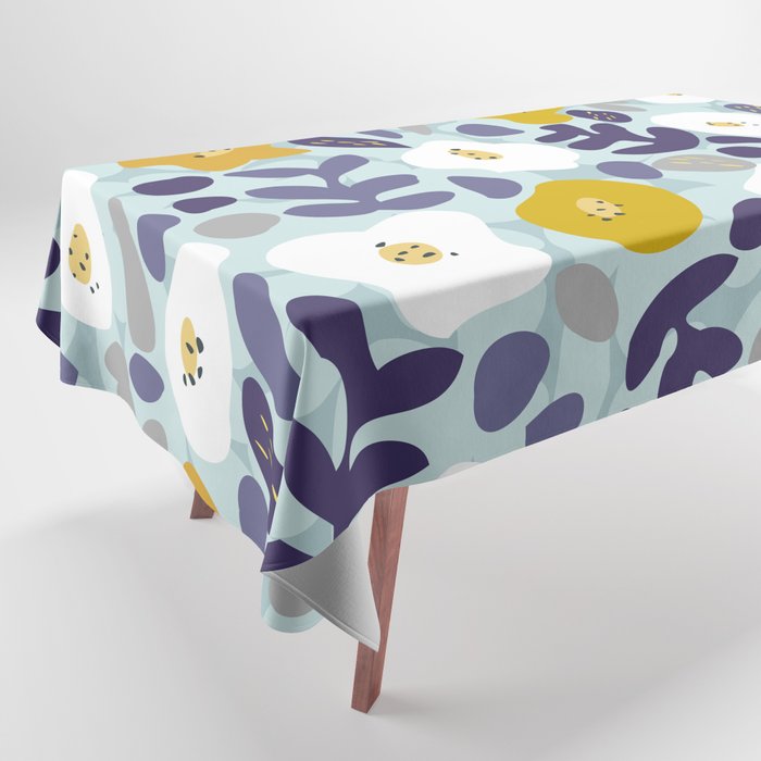 cooldown: blueshade floral pattern Tablecloth Gallery Image 1