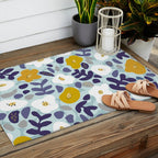 cooldown: blueshade floral pattern Outdoor Rug Gallery Image 2