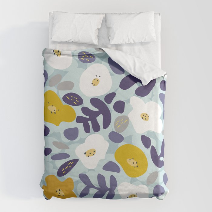 cooldown: blueshade floral pattern Duvet Cover Gallery Image 6