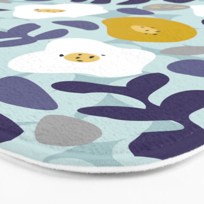 cooldown: blueshade floral pattern Bath Mat Gallery Image 3
