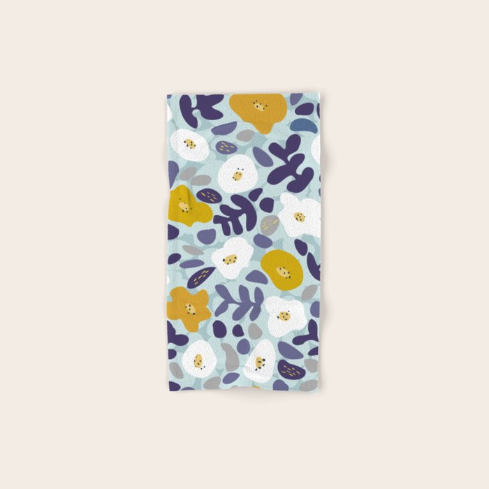 cooldown: blueshade floral pattern Bath Towel Gallery Image 1