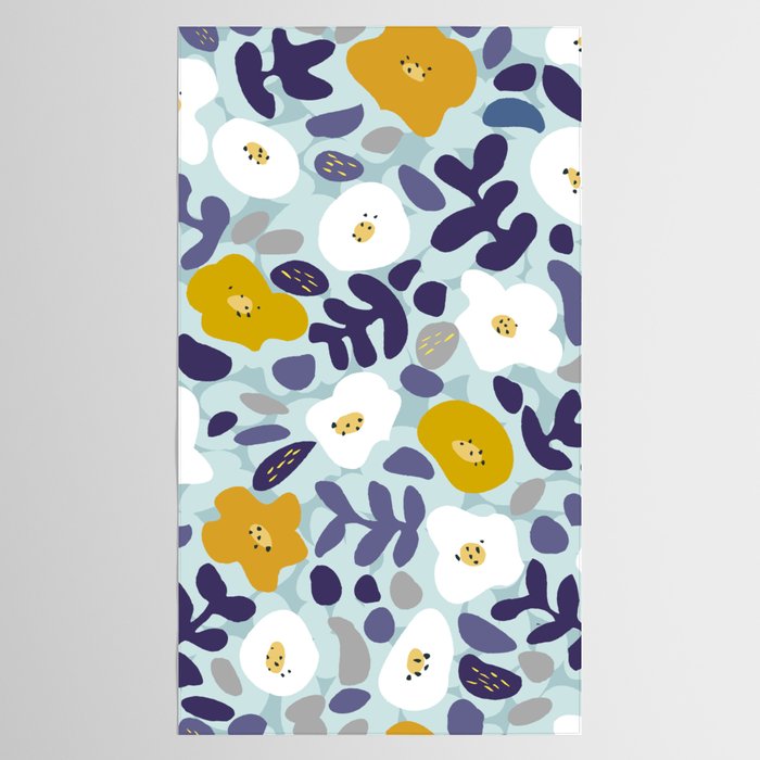 cooldown: blueshade floral pattern Tablecloth Gallery Image 2