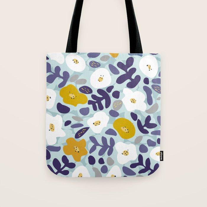 cooldown: blueshade floral pattern Tote Bag Gallery Image 1