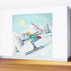 Skiing Girl Wall Mural Gallery Image 2
