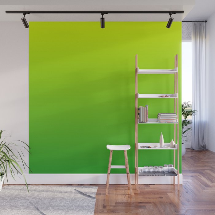 LIME GREEN OMBRE COLOR Wall Mural Gallery Image 1