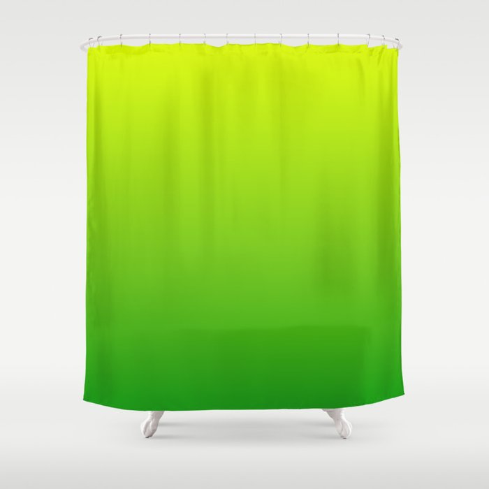 LIME GREEN OMBRE COLOR Shower Curtain Gallery Image 1