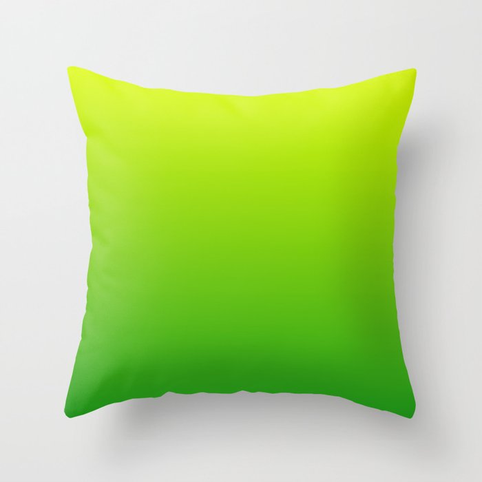 LIME GREEN OMBRE COLOR Throw Pillow Gallery Image 1
