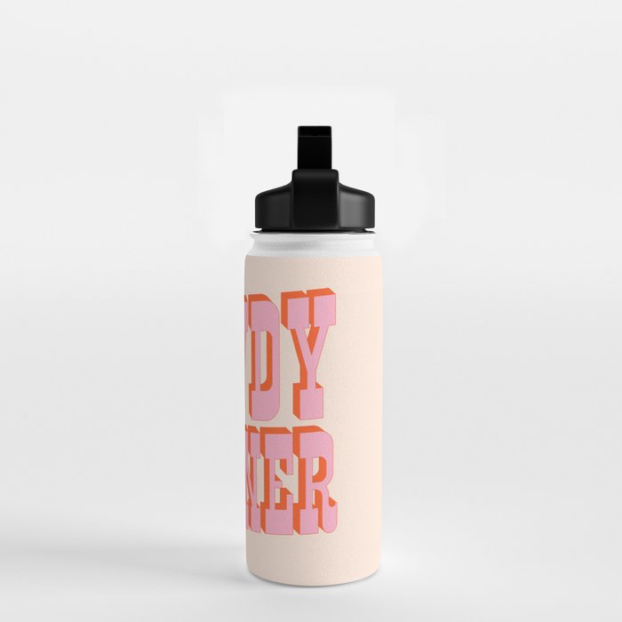 Old West: Howdy Pardner (bright pink and orange saloon style letters) Water Bottle Gallery Image 2
