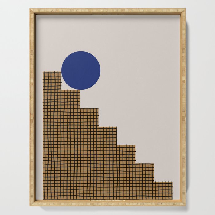 Blue Circle #2 Serving Tray Gallery Image 1