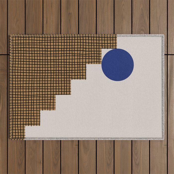 Blue Circle #2 Outdoor Rug Gallery Image 1