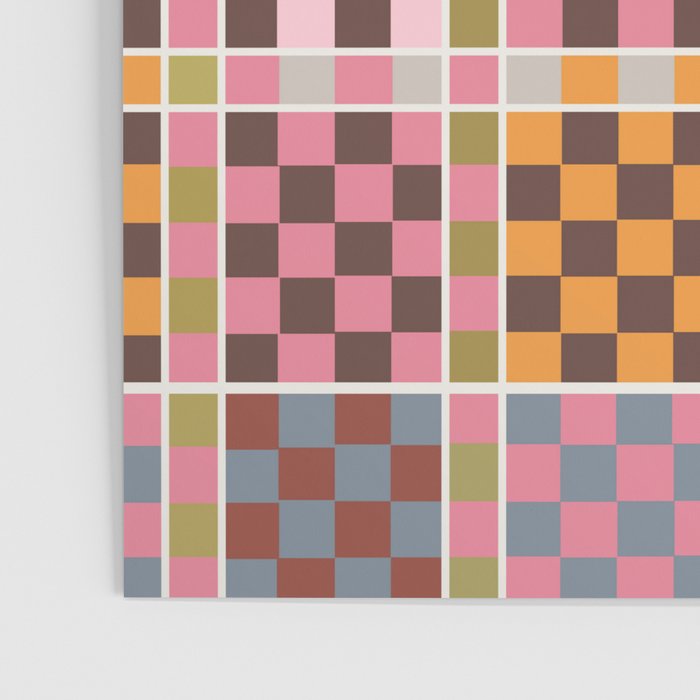 Vibrant Checkered Grid Poster Gallery Image 3