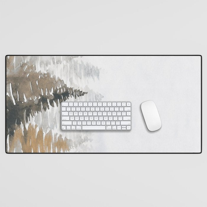 Watercolor Pine Trees 3 Desk Mat Gallery Image 1