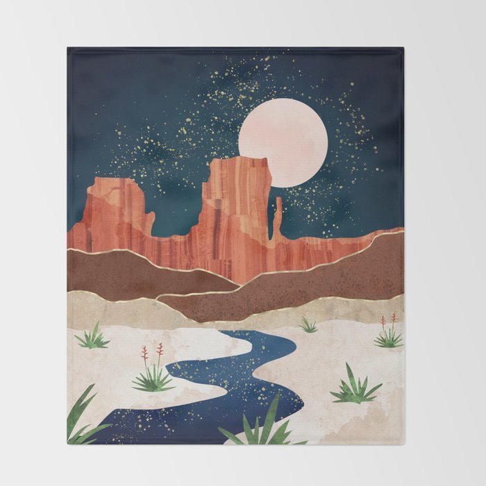 Desert Stars River Throw Blanket Gallery Image 2