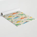 Jurassic Dinosaurs in Primary Colors Yoga Mat Gallery Image 2