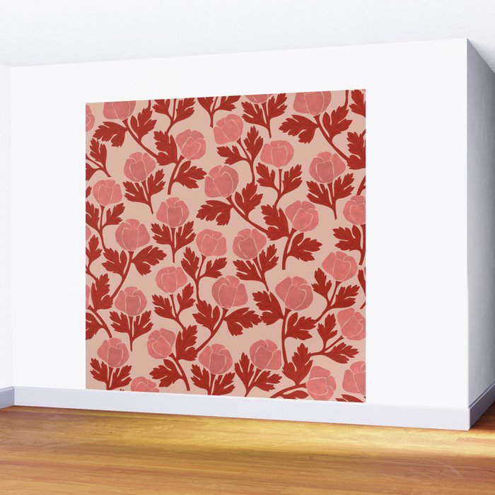 Roses pattern Wall Mural Gallery Image 2