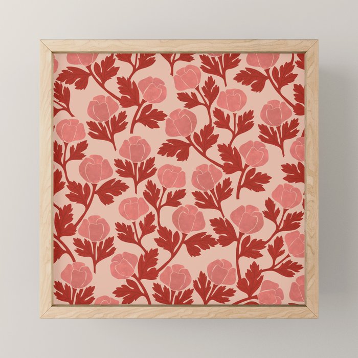 Roses pattern Mini Art Print Gallery Image 1